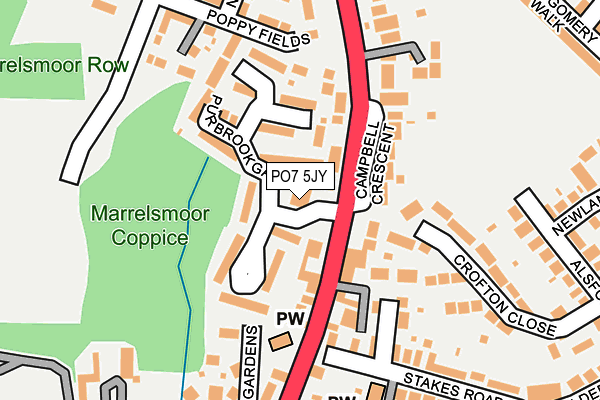 PO7 5JY map - OS OpenMap – Local (Ordnance Survey) PO7 5JY map - OS OpenMap – Local (Ordnance Survey)