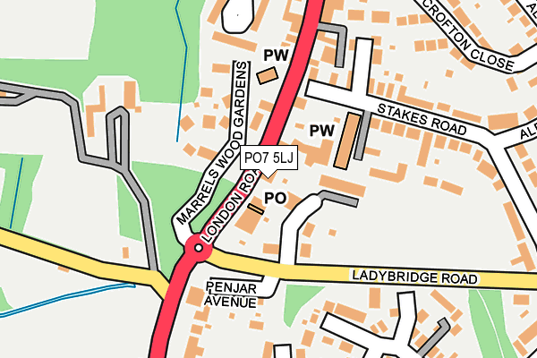 PO7 5LJ map - OS OpenMap – Local (Ordnance Survey) PO7 5LJ map - OS OpenMap – Local (Ordnance Survey)