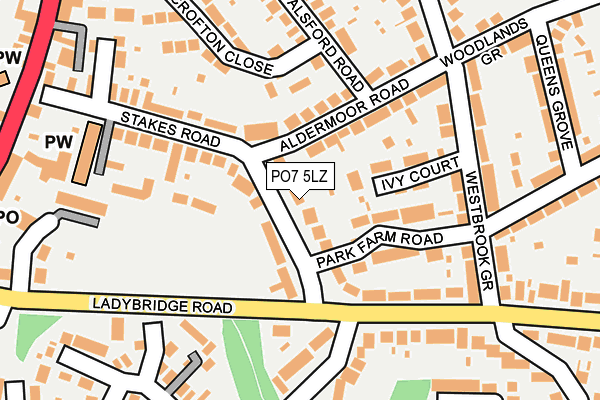 PO7 5LZ map - OS OpenMap – Local (Ordnance Survey) PO7 5LZ map - OS OpenMap – Local (Ordnance Survey)