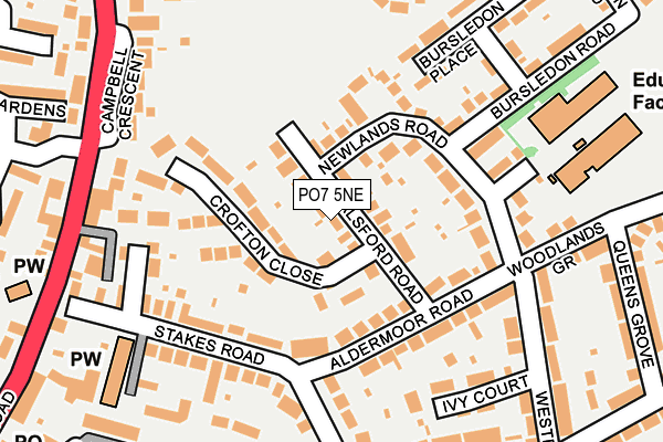 PO7 5NE map - OS OpenMap – Local (Ordnance Survey) PO7 5NE map - OS OpenMap – Local (Ordnance Survey)