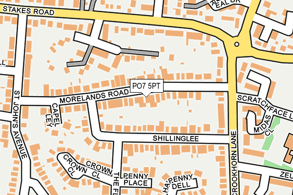 PO7 5PT map - OS OpenMap – Local (Ordnance Survey) PO7 5PT map - OS OpenMap – Local (Ordnance Survey)