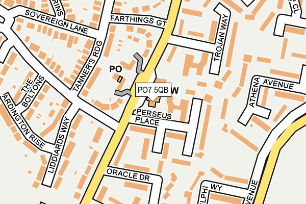 PO7 5QB map - OS OpenMap – Local (Ordnance Survey) PO7 5QB map - OS OpenMap – Local (Ordnance Survey)