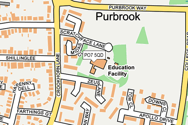 PO7 5QD map - OS OpenMap – Local (Ordnance Survey) PO7 5QD map - OS OpenMap – Local (Ordnance Survey)