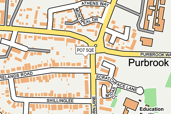 PO7 5QE map - OS OpenMap – Local (Ordnance Survey) PO7 5QE map - OS OpenMap – Local (Ordnance Survey)
