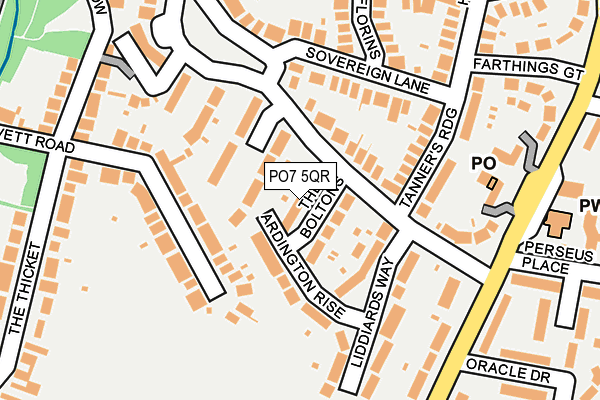 PO7 5QR map - OS OpenMap – Local (Ordnance Survey) PO7 5QR map - OS OpenMap – Local (Ordnance Survey)