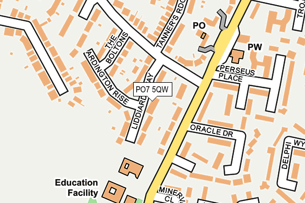 PO7 5QW map - OS OpenMap – Local (Ordnance Survey)