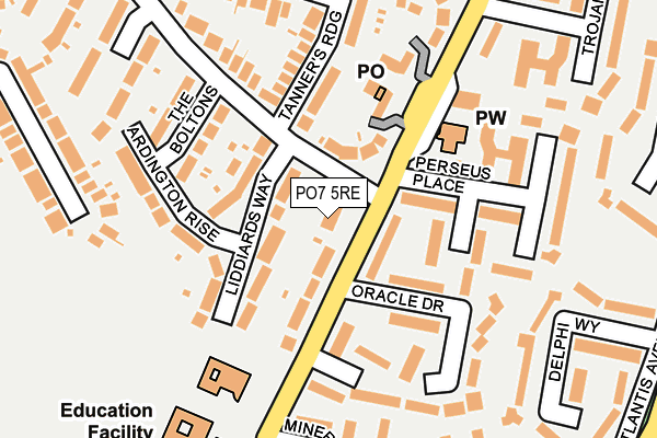 PO7 5RE map - OS OpenMap – Local (Ordnance Survey) PO7 5RE map - OS OpenMap – Local (Ordnance Survey)