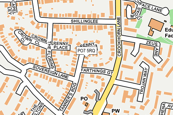 PO7 5RQ map - OS OpenMap – Local (Ordnance Survey) PO7 5RQ map - OS OpenMap – Local (Ordnance Survey)