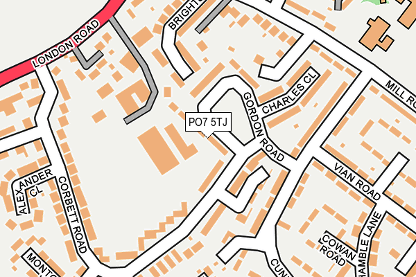 PO7 5TJ map - OS OpenMap – Local (Ordnance Survey) PO7 5TJ map - OS OpenMap – Local (Ordnance Survey)