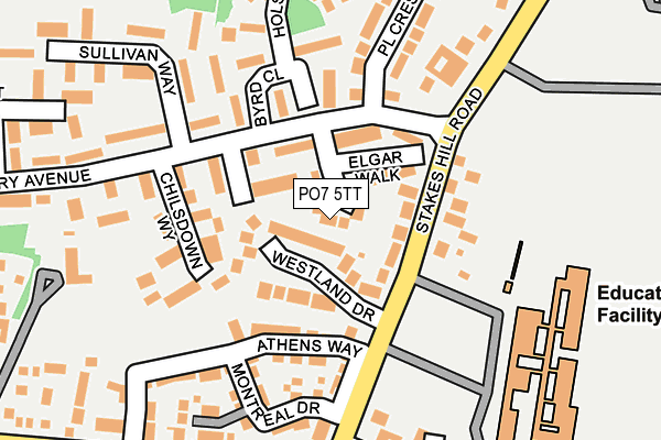 PO7 5TT map - OS OpenMap – Local (Ordnance Survey) PO7 5TT map - OS OpenMap – Local (Ordnance Survey)