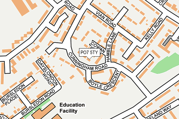 PO7 5TY map - OS OpenMap – Local (Ordnance Survey)