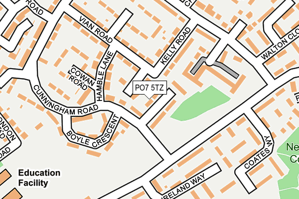 PO7 5TZ map - OS OpenMap – Local (Ordnance Survey) PO7 5TZ map - OS OpenMap – Local (Ordnance Survey)