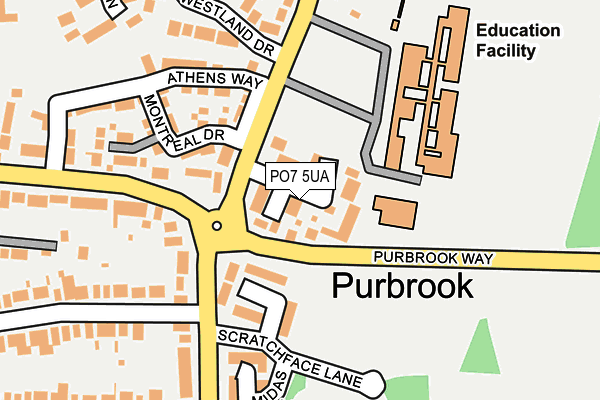 PO7 5UA map - OS OpenMap – Local (Ordnance Survey)
