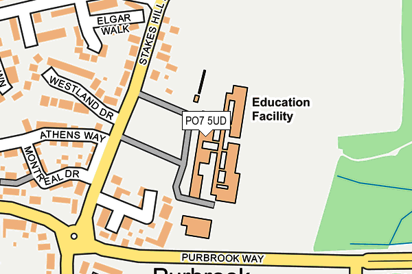 PO7 5UD map - OS OpenMap – Local (Ordnance Survey)