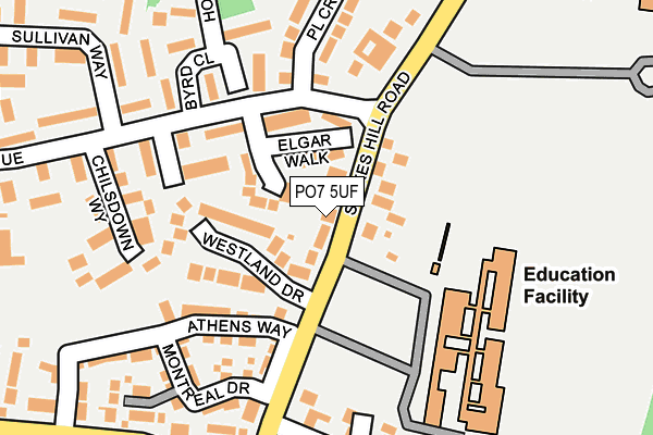 PO7 5UF map - OS OpenMap – Local (Ordnance Survey) PO7 5UF map - OS OpenMap – Local (Ordnance Survey)