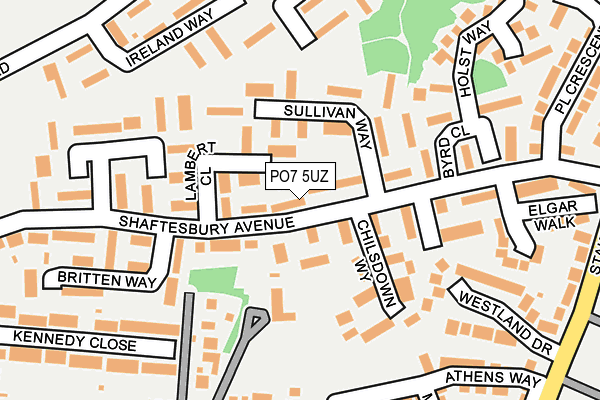 PO7 5UZ map - OS OpenMap – Local (Ordnance Survey) PO7 5UZ map - OS OpenMap – Local (Ordnance Survey)