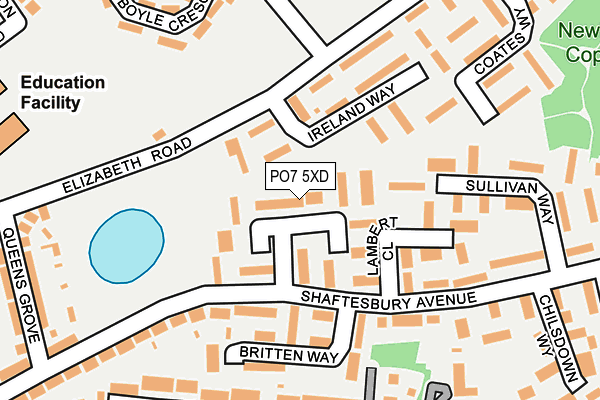 PO7 5XD map - OS OpenMap – Local (Ordnance Survey) PO7 5XD map - OS OpenMap – Local (Ordnance Survey)