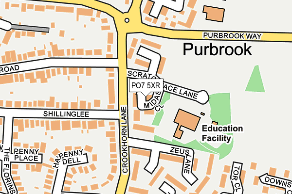 PO7 5XR map - OS OpenMap – Local (Ordnance Survey)