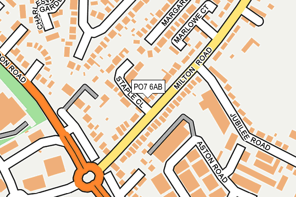 PO7 6AB map - OS OpenMap – Local (Ordnance Survey) PO7 6AB map - OS OpenMap – Local (Ordnance Survey)