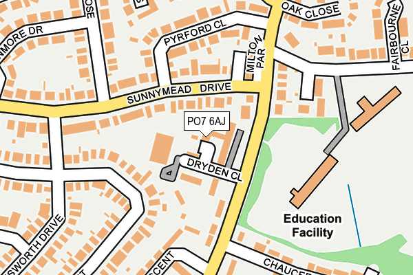 PO7 6AJ map - OS OpenMap – Local (Ordnance Survey) PO7 6AJ map - OS OpenMap – Local (Ordnance Survey)