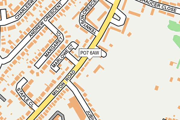 PO7 6AW map - OS OpenMap – Local (Ordnance Survey) PO7 6AW map - OS OpenMap – Local (Ordnance Survey)