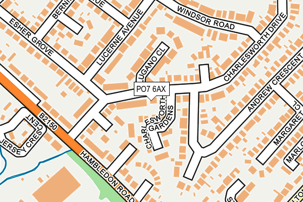 PO7 6AX map - OS OpenMap – Local (Ordnance Survey) PO7 6AX map - OS OpenMap – Local (Ordnance Survey)