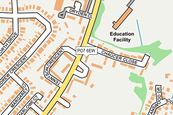 PO7 6EW map - OS OpenMap – Local (Ordnance Survey) PO7 6EW map - OS OpenMap – Local (Ordnance Survey)