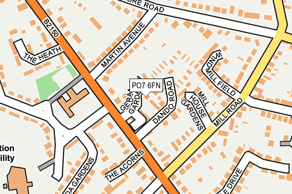 PO7 6FN map - OS OpenMap – Local (Ordnance Survey) PO7 6FN map - OS OpenMap – Local (Ordnance Survey)