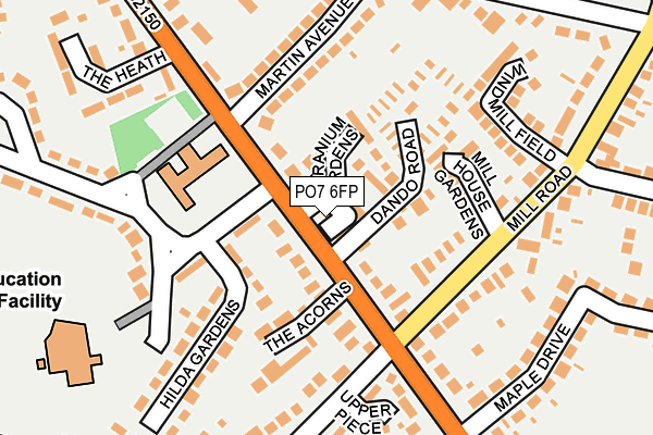 PO7 6FP map - OS OpenMap – Local (Ordnance Survey) PO7 6FP map - OS OpenMap – Local (Ordnance Survey)