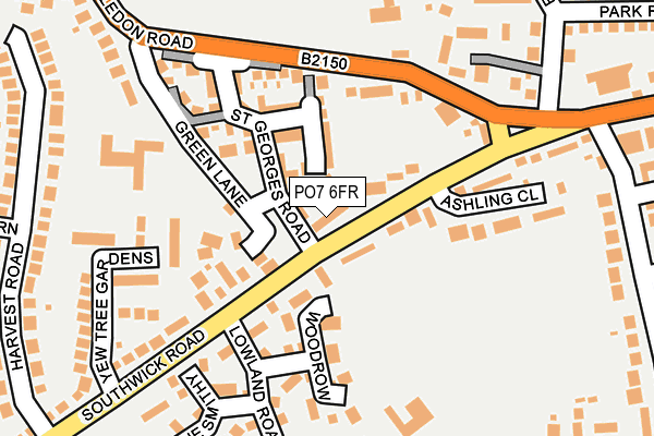 PO7 6FR map - OS OpenMap – Local (Ordnance Survey) PO7 6FR map - OS OpenMap – Local (Ordnance Survey)