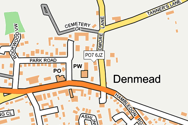 PO7 6JZ map - OS OpenMap – Local (Ordnance Survey) PO7 6JZ map - OS OpenMap – Local (Ordnance Survey)