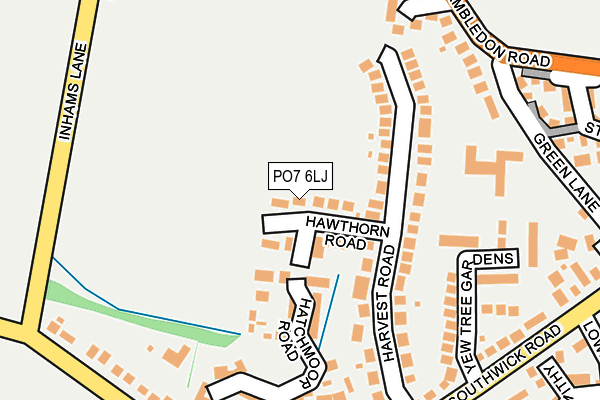 PO7 6LJ map - OS OpenMap – Local (Ordnance Survey) PO7 6LJ map - OS OpenMap – Local (Ordnance Survey)