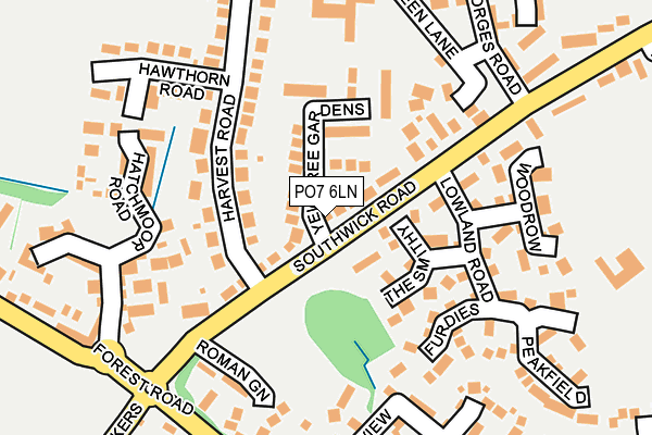 PO7 6LN map - OS OpenMap – Local (Ordnance Survey) PO7 6LN map - OS OpenMap – Local (Ordnance Survey)