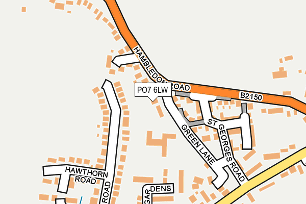 PO7 6LW map - OS OpenMap – Local (Ordnance Survey) PO7 6LW map - OS OpenMap – Local (Ordnance Survey)