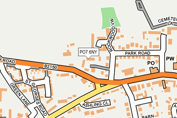 PO7 6NY map - OS OpenMap – Local (Ordnance Survey) PO7 6NY map - OS OpenMap – Local (Ordnance Survey)