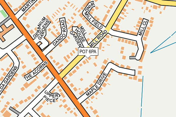 PO7 6PA map - OS OpenMap – Local (Ordnance Survey) PO7 6PA map - OS OpenMap – Local (Ordnance Survey)