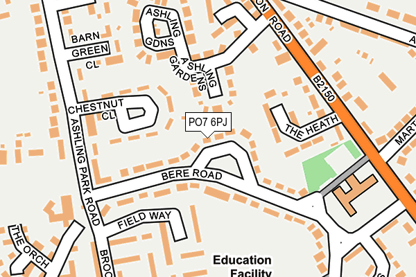 PO7 6PJ map - OS OpenMap – Local (Ordnance Survey) PO7 6PJ map - OS OpenMap – Local (Ordnance Survey)