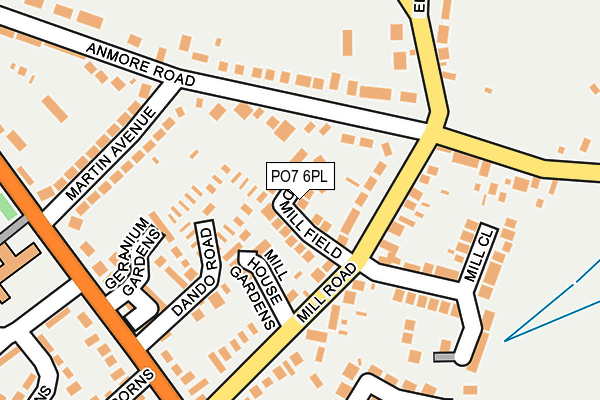PO7 6PL map - OS OpenMap – Local (Ordnance Survey) PO7 6PL map - OS OpenMap – Local (Ordnance Survey)