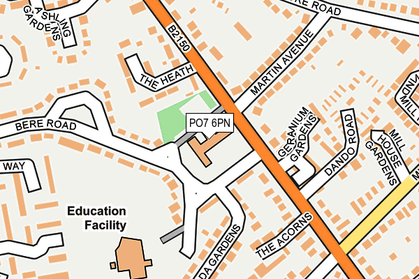 PO7 6PN map - OS OpenMap – Local (Ordnance Survey) PO7 6PN map - OS OpenMap – Local (Ordnance Survey)