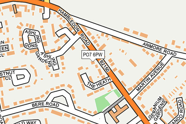PO7 6PW map - OS OpenMap – Local (Ordnance Survey) PO7 6PW map - OS OpenMap – Local (Ordnance Survey)