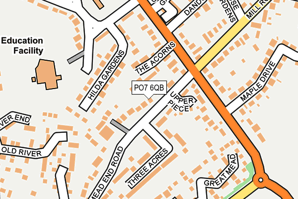 PO7 6QB map - OS OpenMap – Local (Ordnance Survey) PO7 6QB map - OS OpenMap – Local (Ordnance Survey)