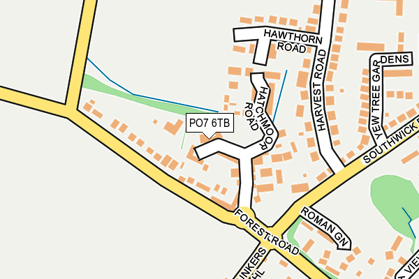 PO7 6TB map - OS OpenMap – Local (Ordnance Survey) PO7 6TB map - OS OpenMap – Local (Ordnance Survey)