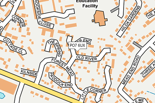 PO7 6UX map - OS OpenMap – Local (Ordnance Survey)