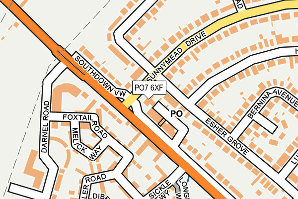 PO7 6XF map - OS OpenMap – Local (Ordnance Survey) PO7 6XF map - OS OpenMap – Local (Ordnance Survey)