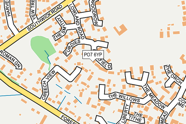 PO7 6YP map - OS OpenMap – Local (Ordnance Survey) PO7 6YP map - OS OpenMap – Local (Ordnance Survey)