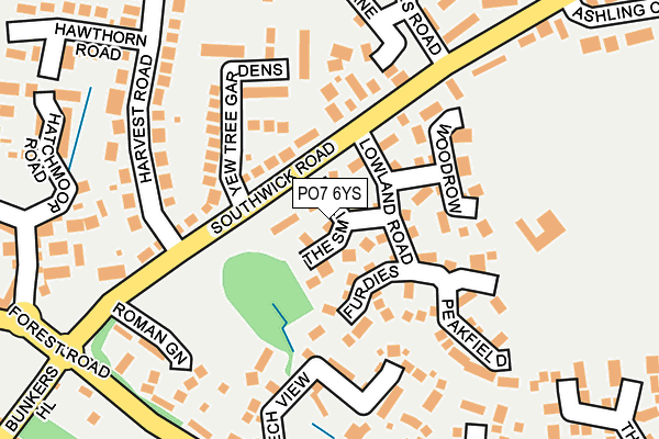 PO7 6YS map - OS OpenMap – Local (Ordnance Survey) PO7 6YS map - OS OpenMap – Local (Ordnance Survey)