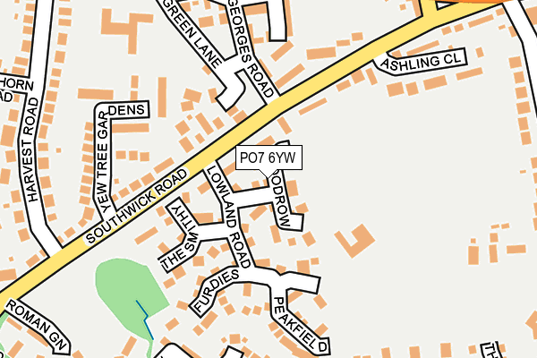 PO7 6YW map - OS OpenMap – Local (Ordnance Survey) PO7 6YW map - OS OpenMap – Local (Ordnance Survey)