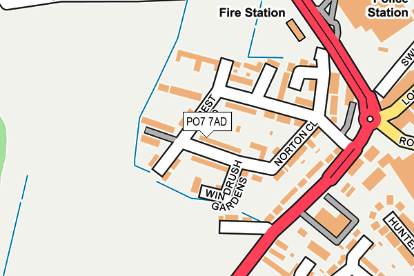 PO7 7AD map - OS OpenMap – Local (Ordnance Survey)