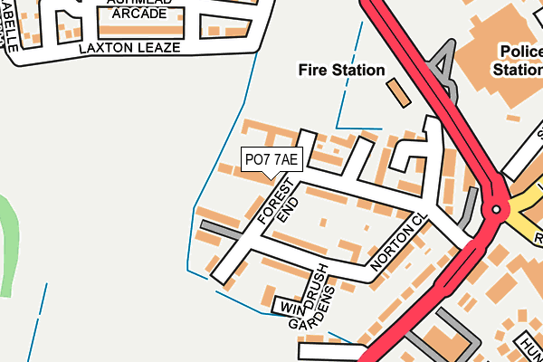PO7 7AE map - OS OpenMap – Local (Ordnance Survey) PO7 7AE map - OS OpenMap – Local (Ordnance Survey)
