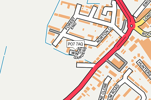 PO7 7AQ map - OS OpenMap – Local (Ordnance Survey) PO7 7AQ map - OS OpenMap – Local (Ordnance Survey)